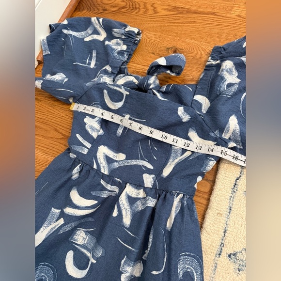 A New Day Blue and White Flutter Sleeve Sundress Size Small - Picture 11 of 12